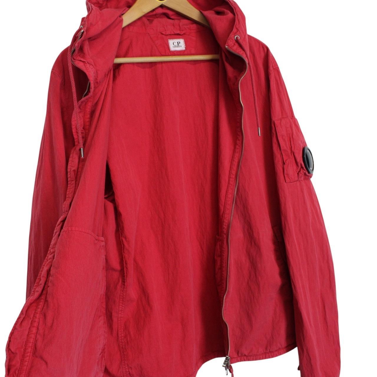 CP Company Red Full Zip Lens Hooded Jacket