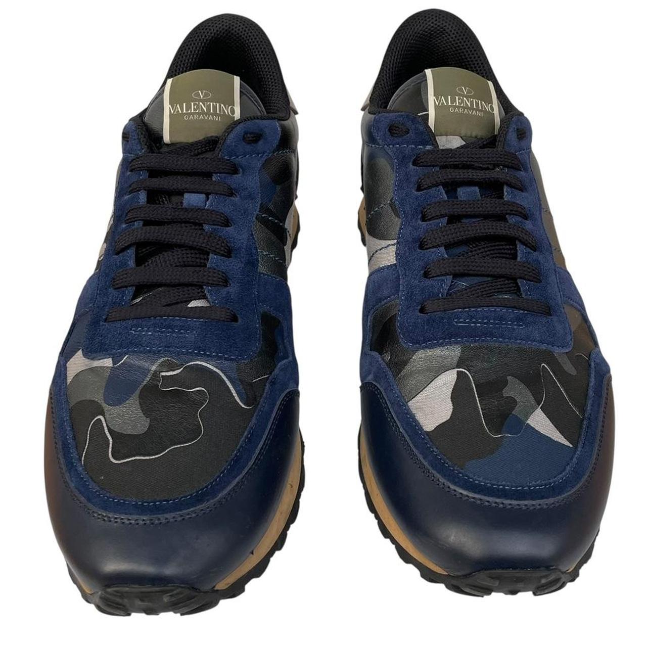 Valentino Garavani Rockrunner Navy Blue Camouflage Trainers