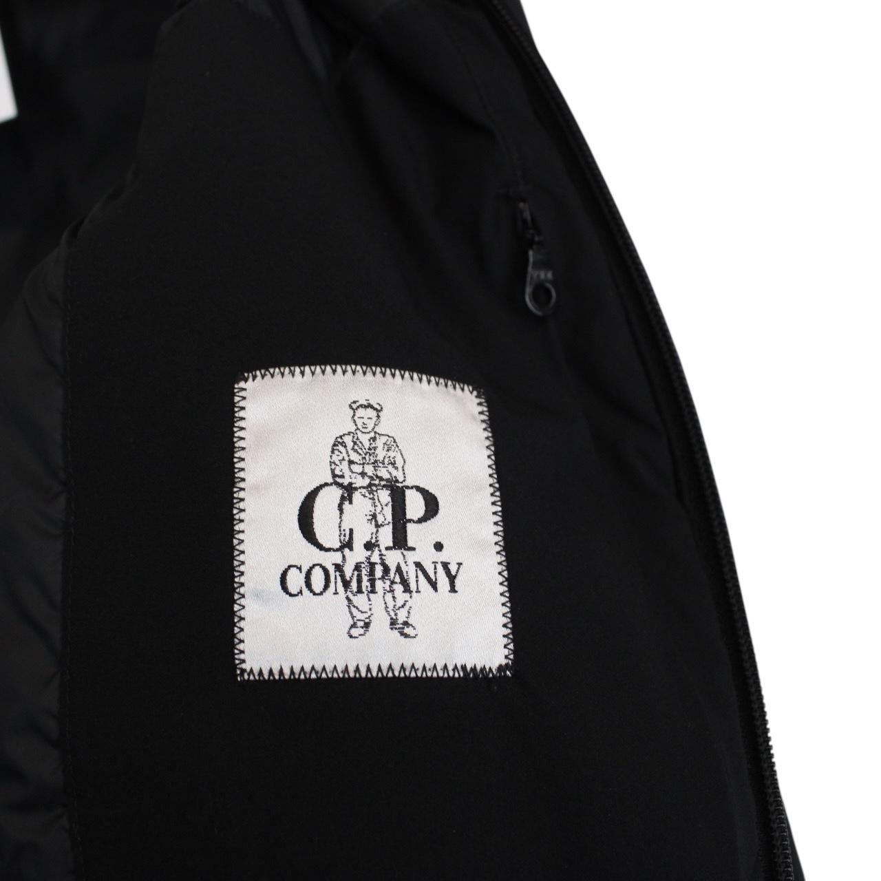 CP Company Blue Full Zip Pro-Tek Quilted Logo Print Jacket