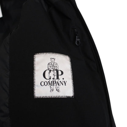 CP Company Blue Full Zip Pro-Tek Quilted Logo Print Jacket