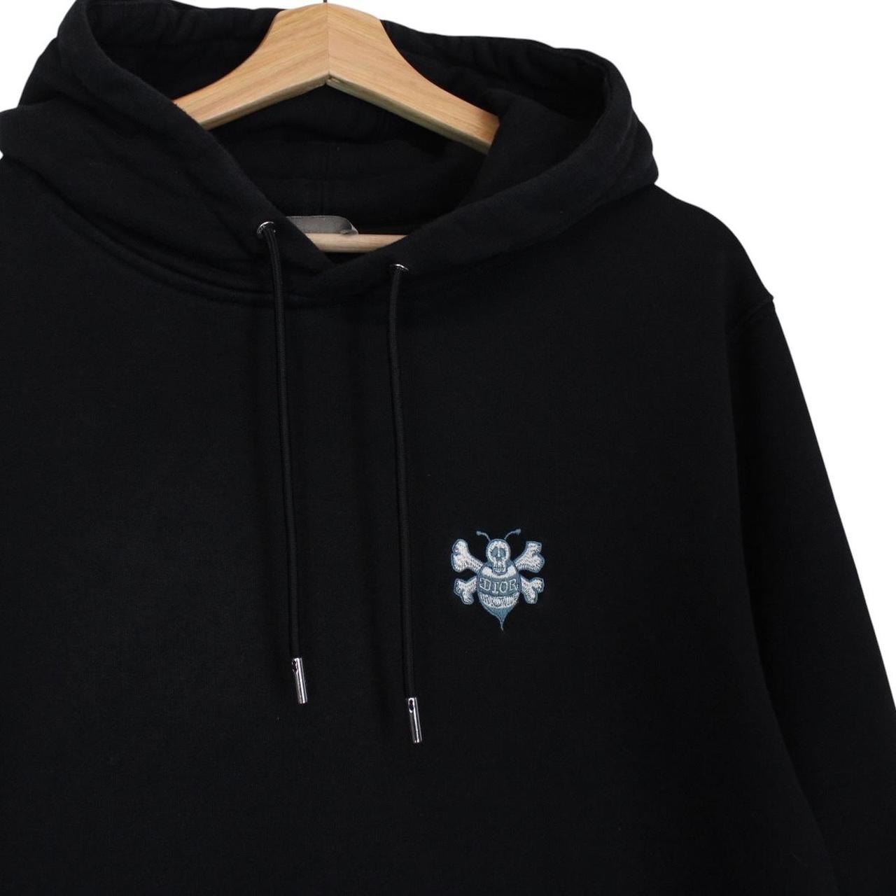 Dior hoodie in cotton featuring Shawn Stussy bee embroidery and logo details.
