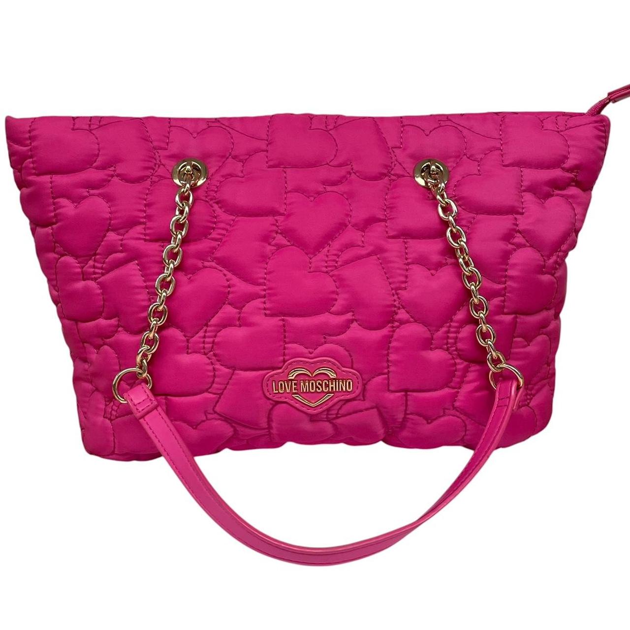 Love Moschino Pink Heart Quilted Tote Bag