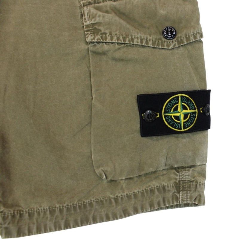 Stone Island SS 2021 Khaki Brown Bermuda Cotton Cargo Shorts