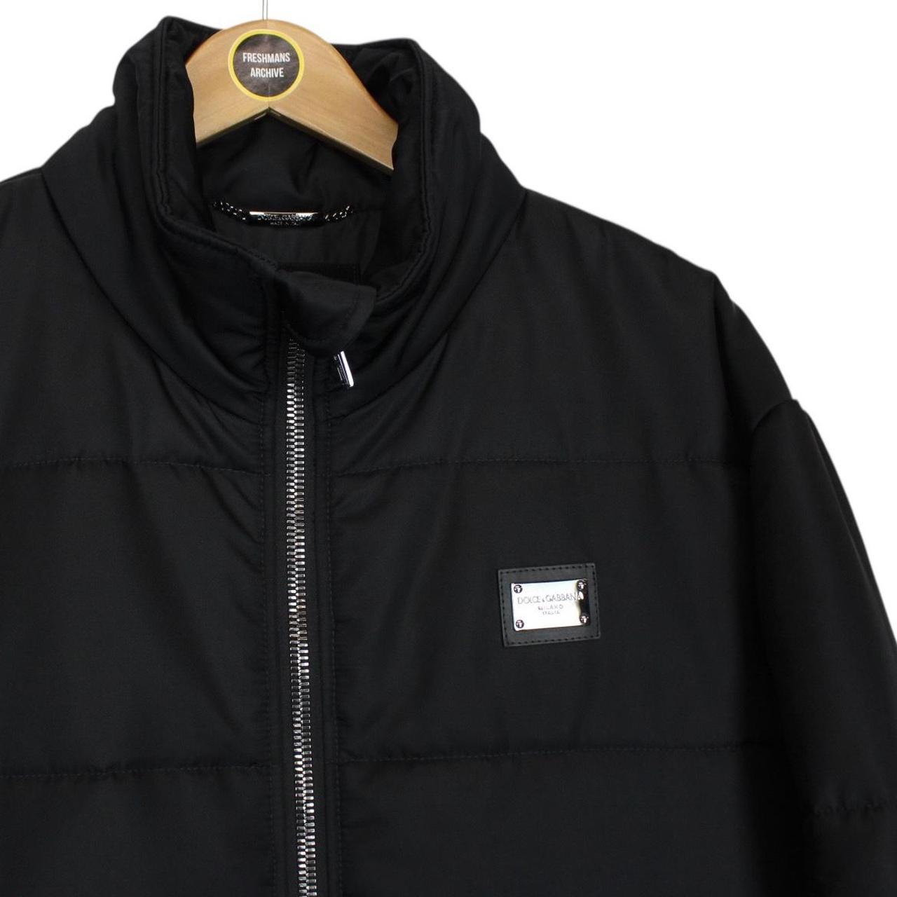 Dolce &amp; Gabbana Black Logo Tag High Neck Padded Jacket