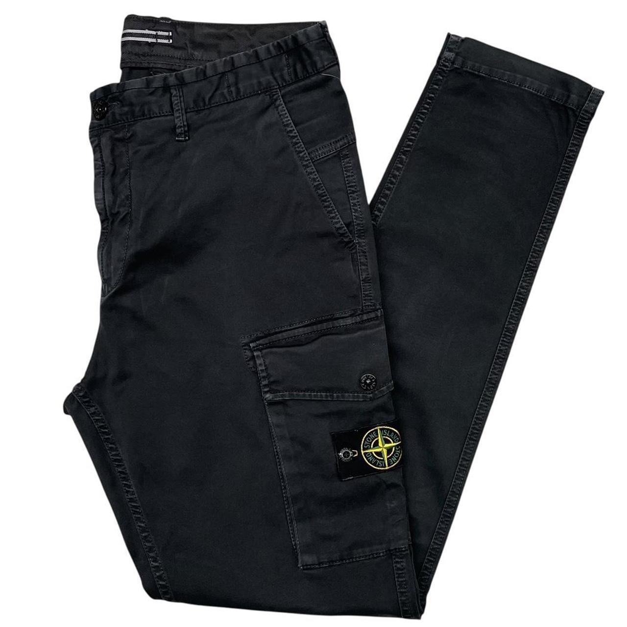 Stone Island AW 2021 Black Slim Fit Cargo Trousers