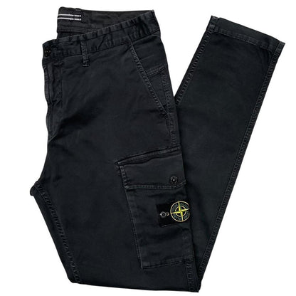 Stone Island AW 2021 Black Slim Fit Cargo Trousers