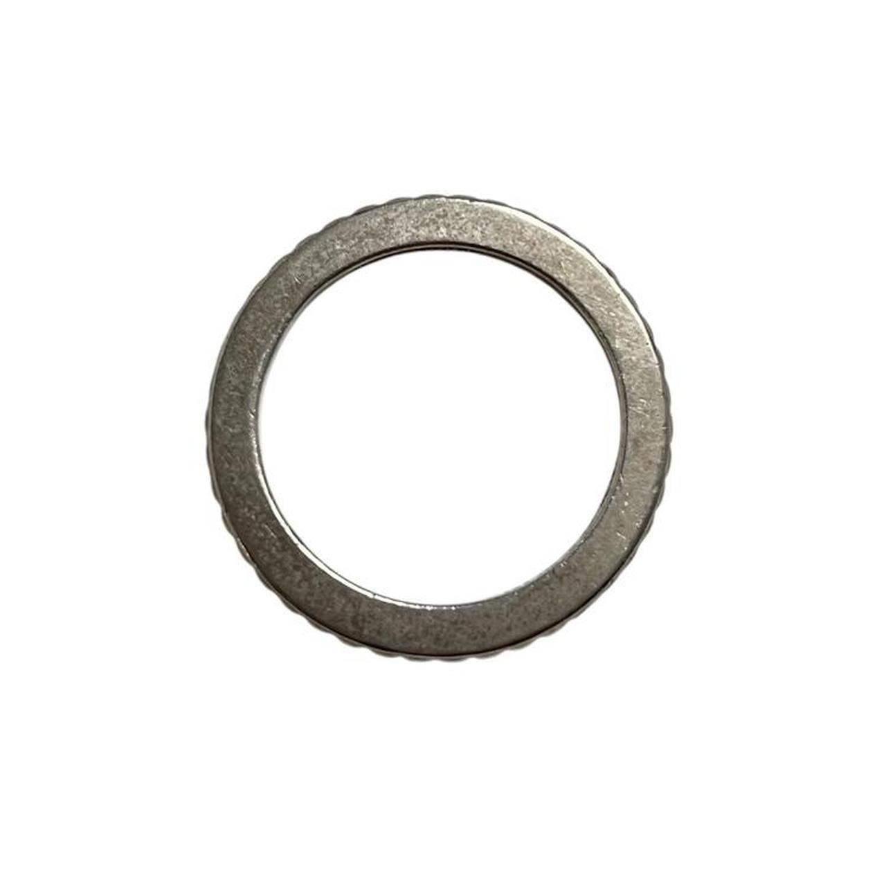 Chrome Hearts silver 3mm cross ring with logo detail, minor scratches from wear.