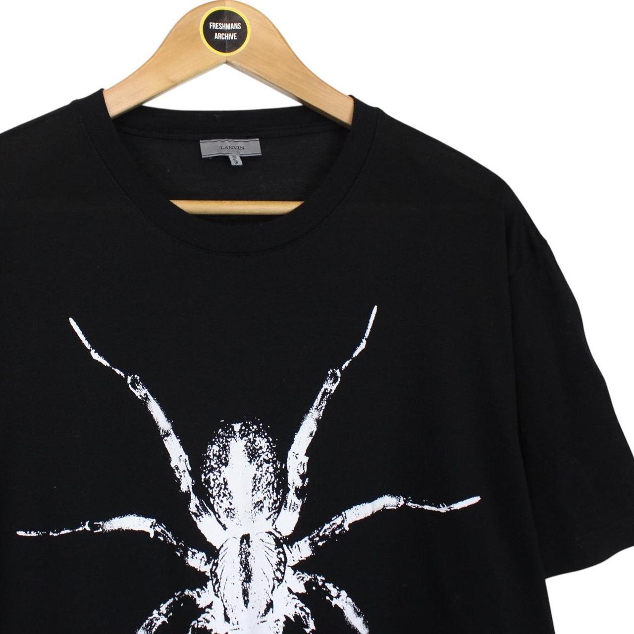 Lanvin Black and White Spider Print Short Sleeve Cotton T-Shirt