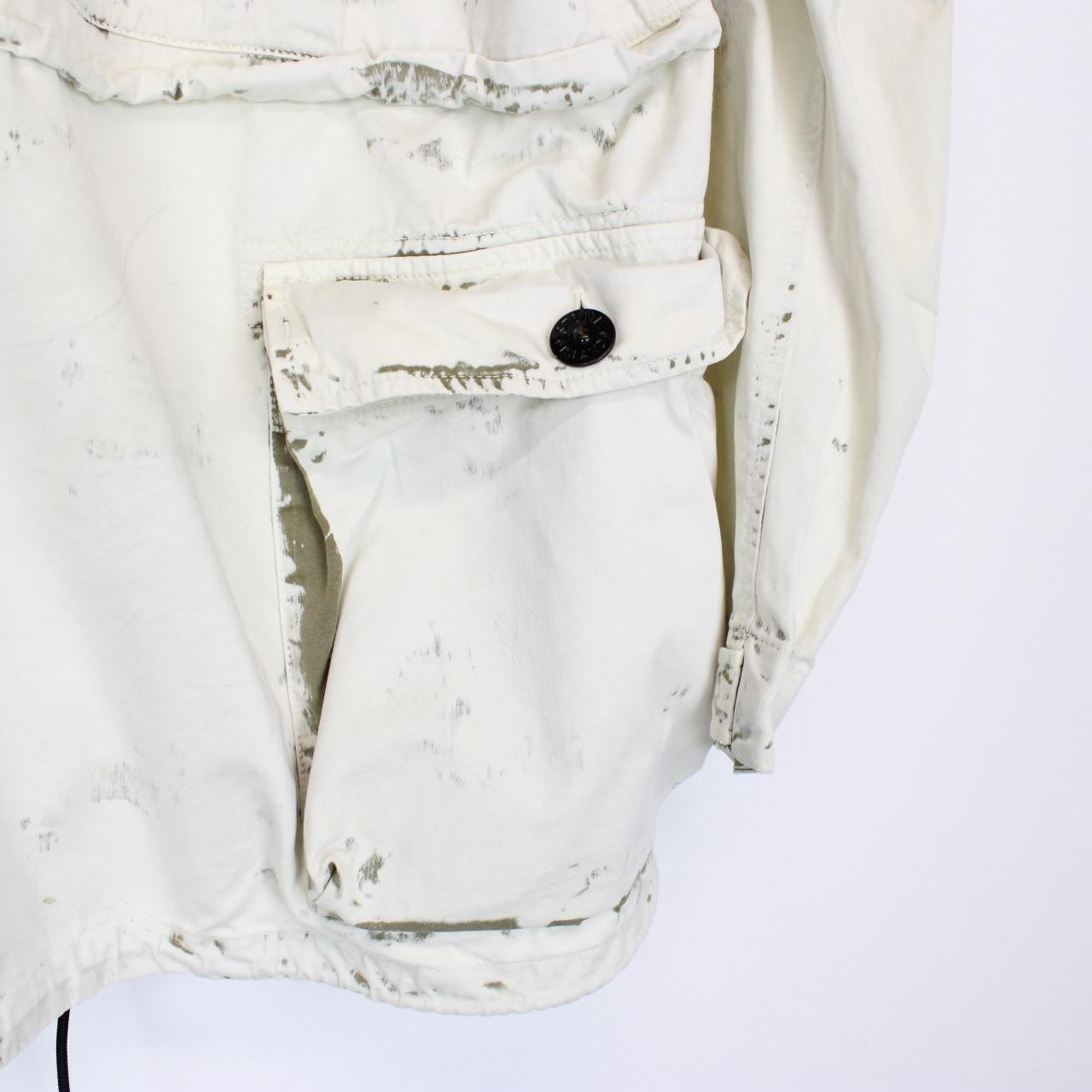 Stone Island SS 2017 Cream and Olive Hand Corrosion on Raso Jacket