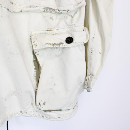 Stone Island SS 2017 Cream and Olive Hand Corrosion on Raso Jacket