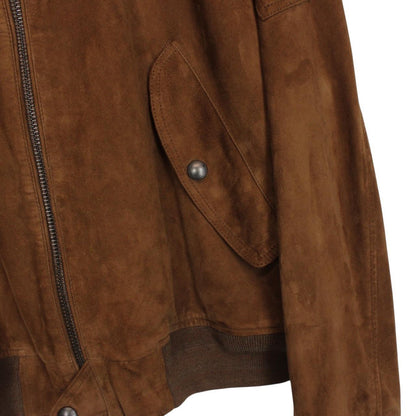 Polo Ralph Lauren Brown Goat Suede Leather Bomber Jacket