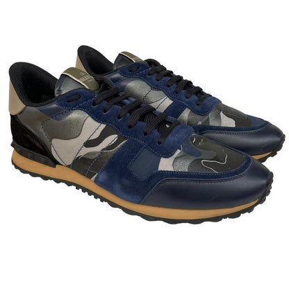 Valentino Garavani Rockrunner Navy Blue Camouflage Trainers