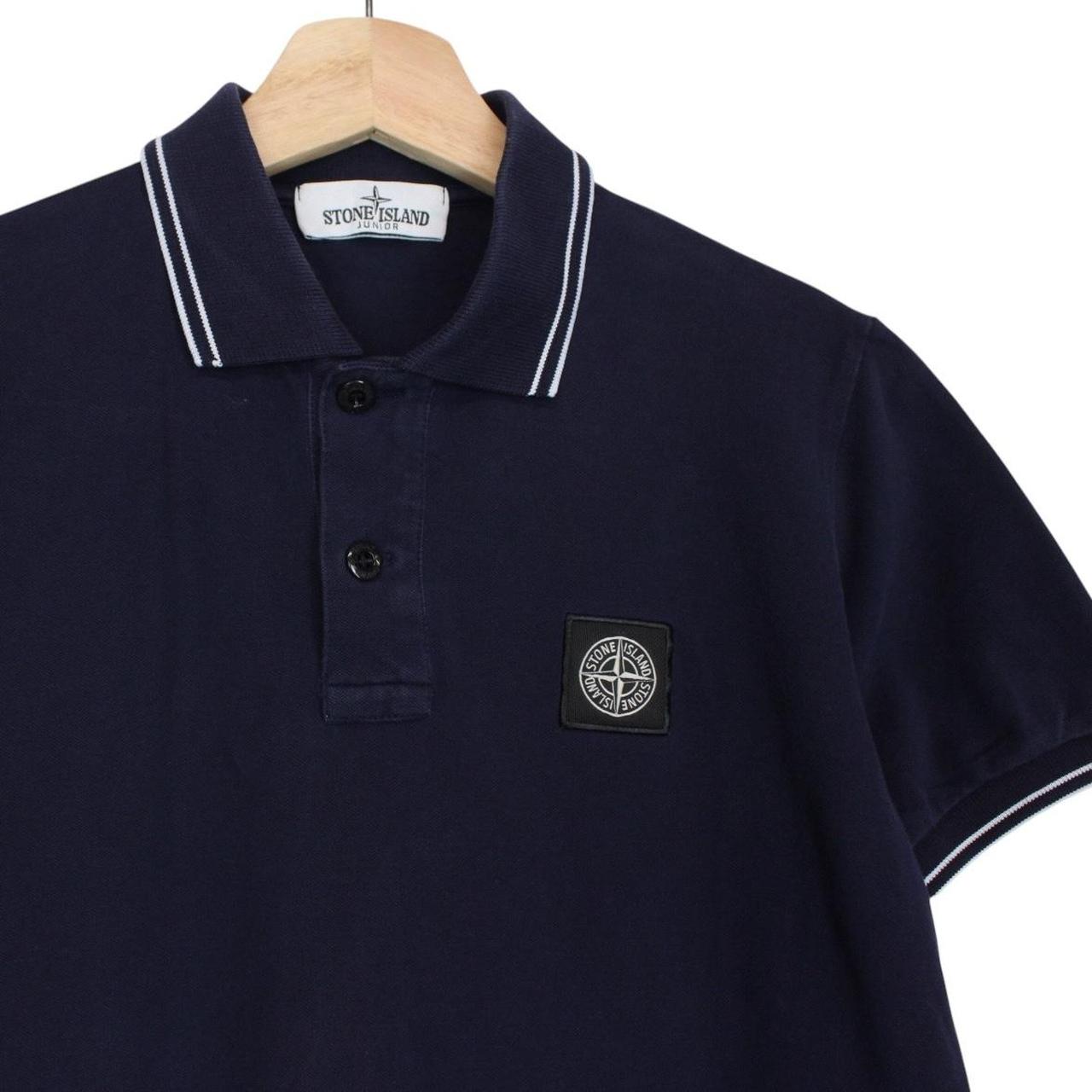 Stone Island Junior SS 2019 Navy Blue Short Sleeve Compass Cotton Polo Shirt