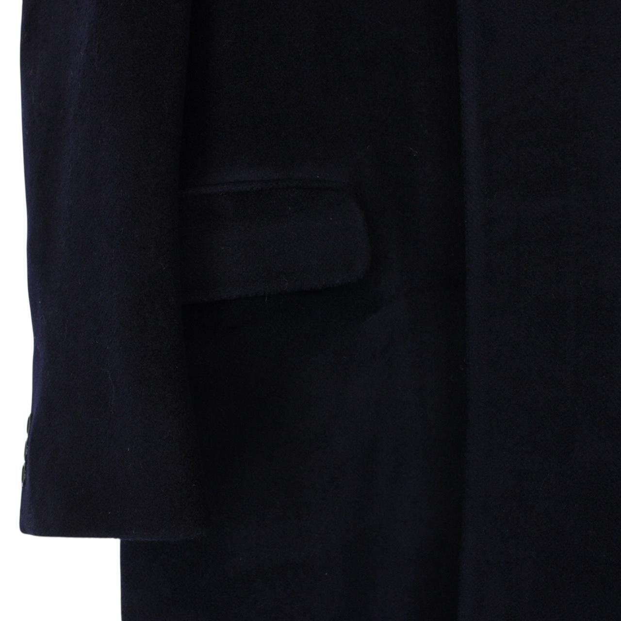 Vintage 80s Aquascutum Navy Blue Virgin Wool Overcoat