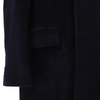 Vintage 80s Aquascutum Navy Blue Virgin Wool Overcoat