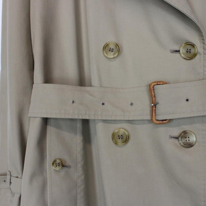 Vintage 90s Burberry Beige Double Breasted Belted Trench Coat