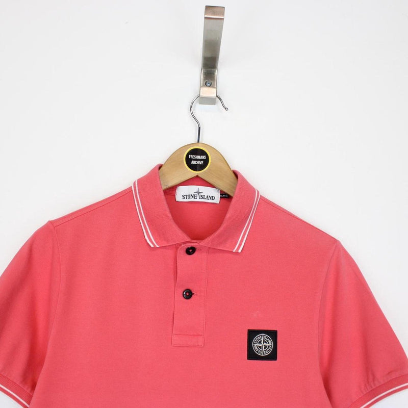 Stone Island Peach Short Sleeve Compass Polo Shirt