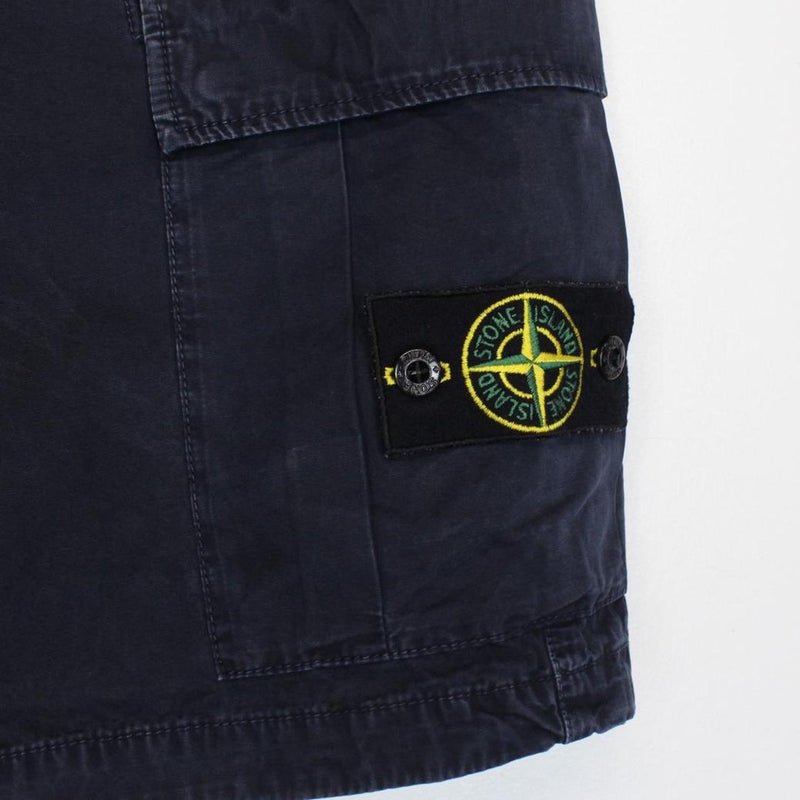 Stone Island SS 2018 Navy Blue Bermuda Cotton Cargo Shorts