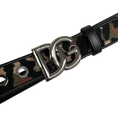Dolce &amp; Gabbana Multicoloured Leather and Canvas Camoflauge Belt