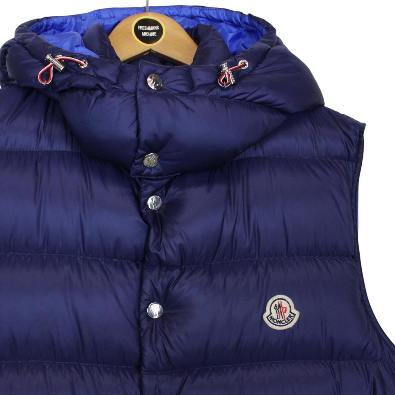 Moncler Billecart Navy Blue Full Zip Hooded Down Gilet