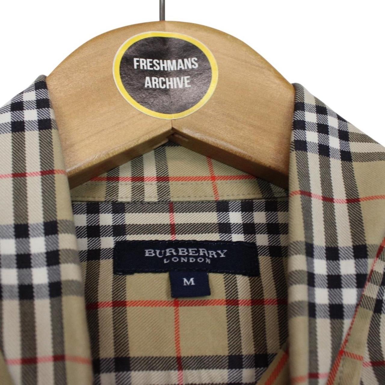 Vintage Burberry London Tan Brown Nova Check Short Sleeve Cotton Shirt