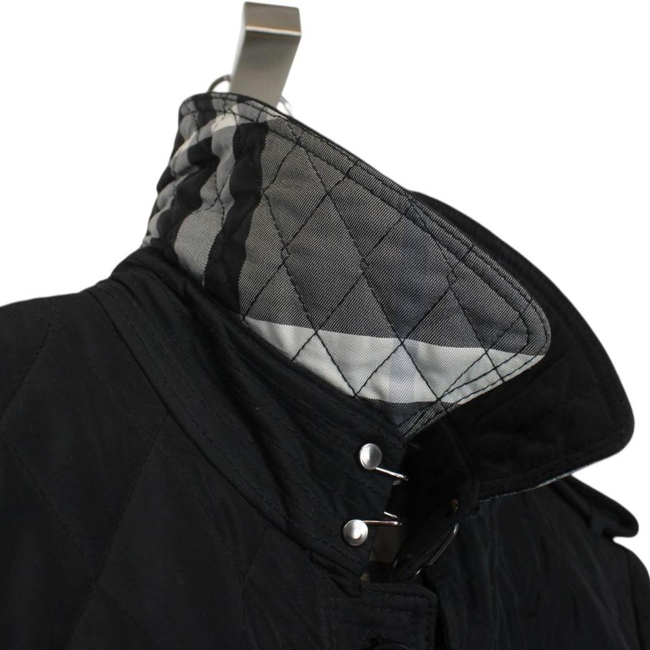 Burberry London Black Nova Check Quilted Belted Trench Coat