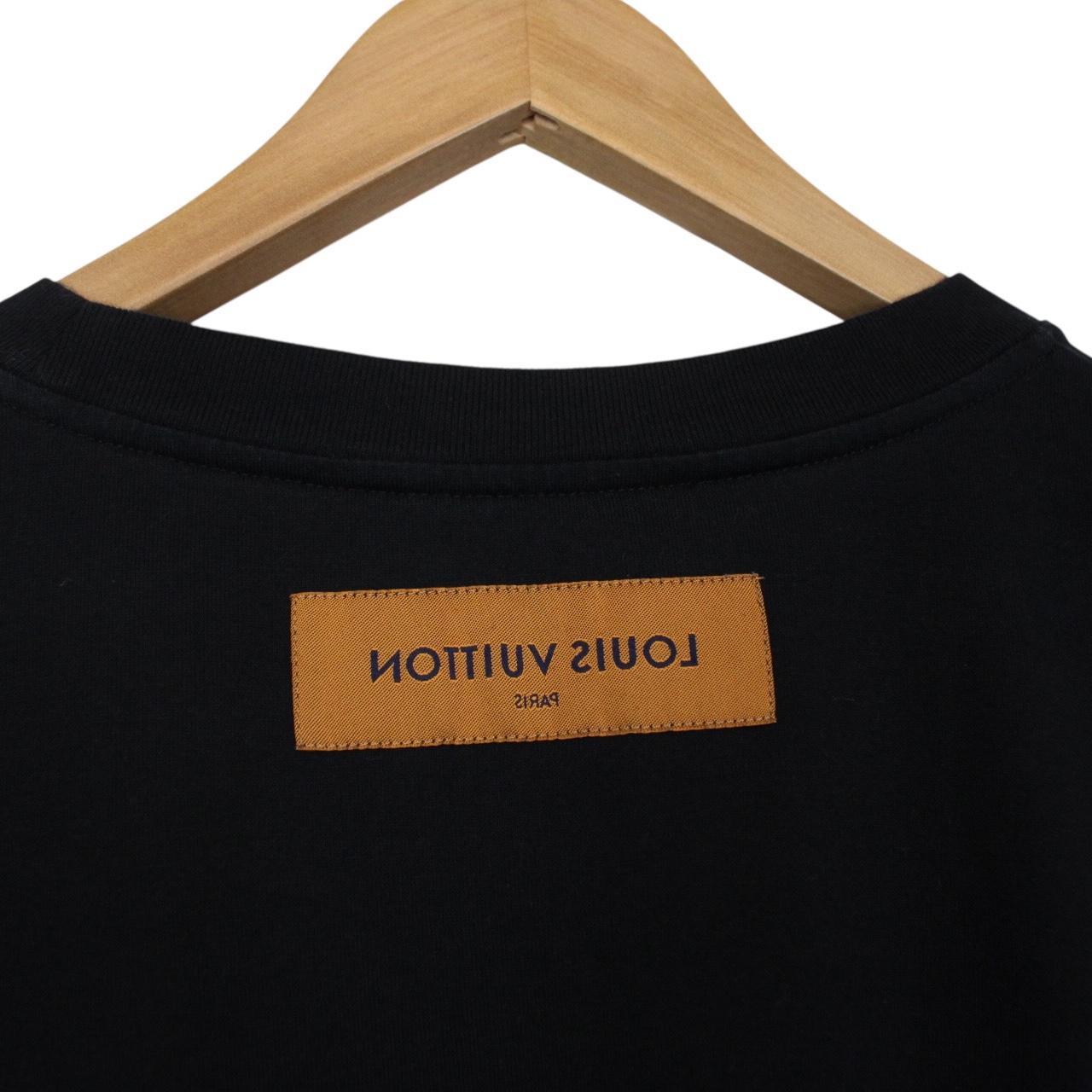 Louis Vuitton LV Concert Print Black and White Short Sleeve Cotton T-Shirt