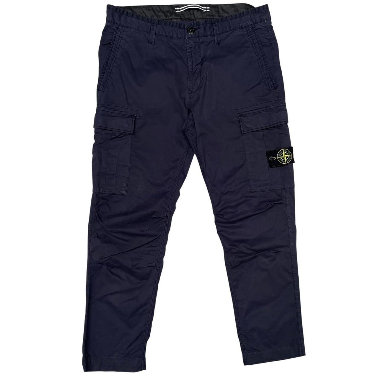 Stone Island SS 2018 Navy Blue Slim Fit Cargo Trousers