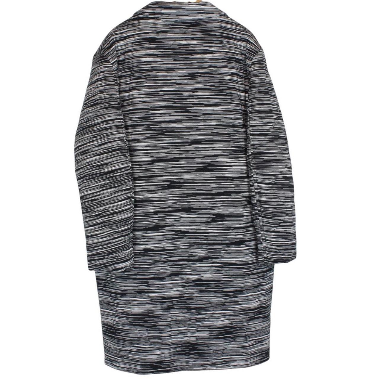 Missoni Black and White Striped Button Up Cotton Coat