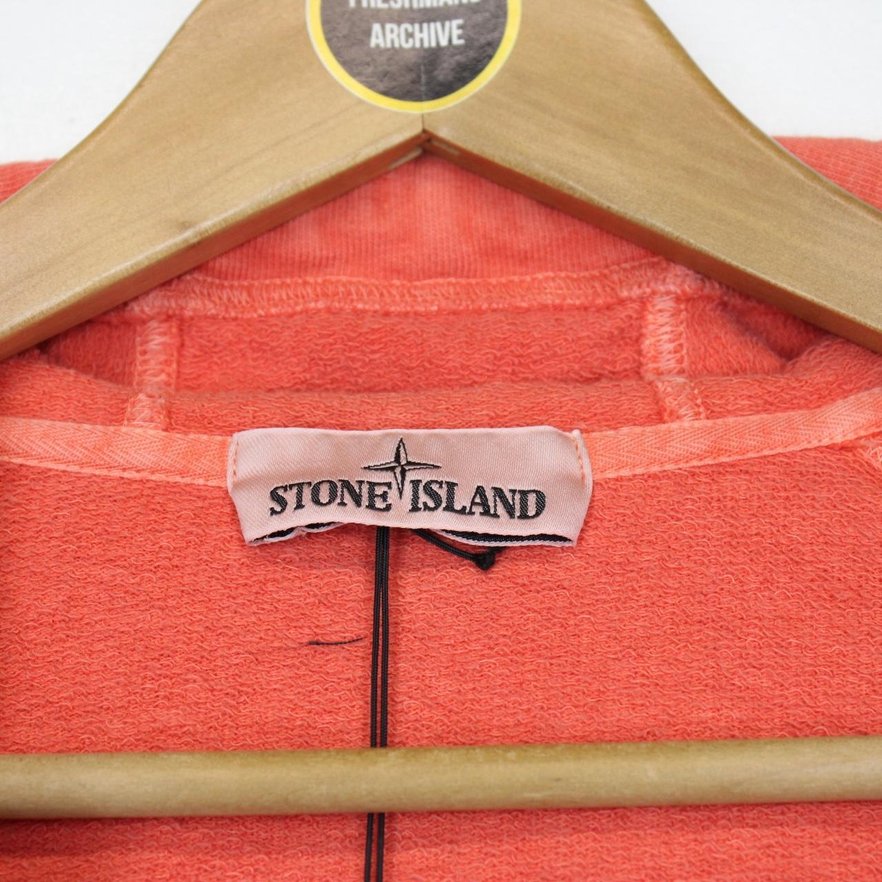 Stone Island SS 2022 Orange Full Zip Cotton Hoodie Jumper