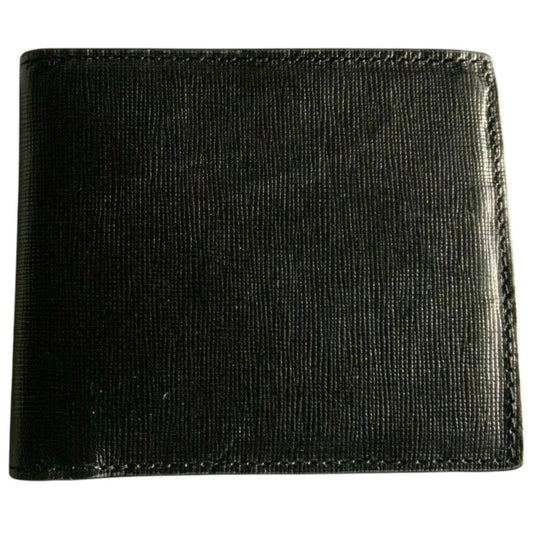 Paul Smith black bifold wallet textured crosshatch leather with logo detail.