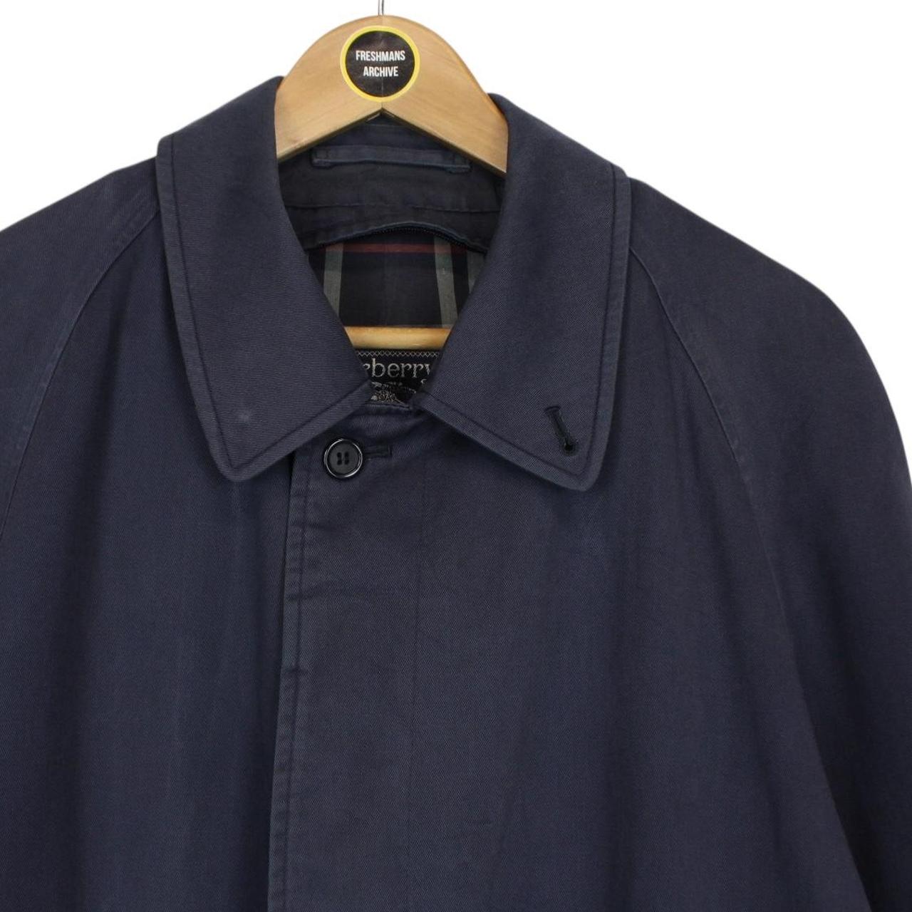 Vintage 90s Burberry Navy Blue Single Breasted Trench Coat