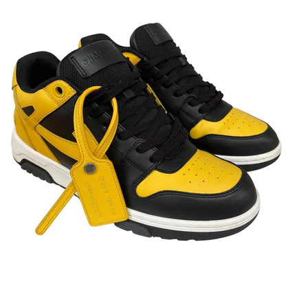 Off White Yellow and Black Out Of Office Leather Low Top Trainers