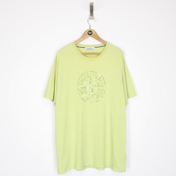 Stone Island SS 2017 Lime Green Short Sleeve Logo Print T-Shirt
