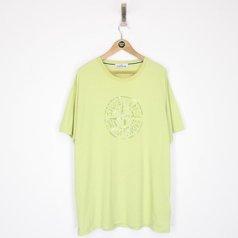 Stone Island SS 2017 Lime Green Short Sleeve Logo Print T-Shirt