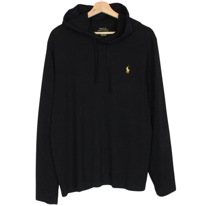 Polo Ralph Lauren Black Logo Embroidered Cotton Hoodie