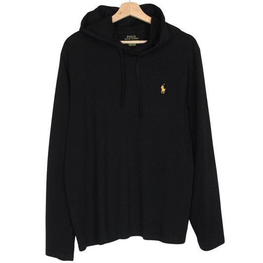 Polo Ralph Lauren Black Logo Embroidered Cotton Hoodie