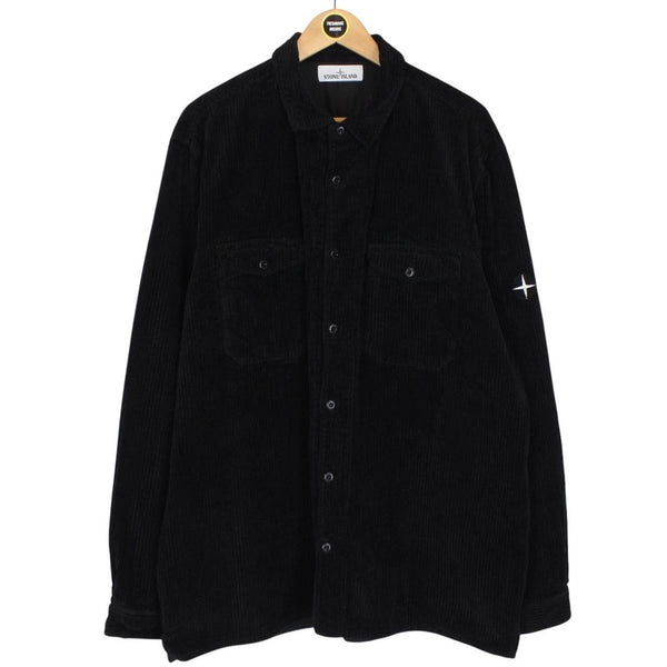 Stone Island AW 2020 Black Long Sleeve Jumbo Corduroy Shirt