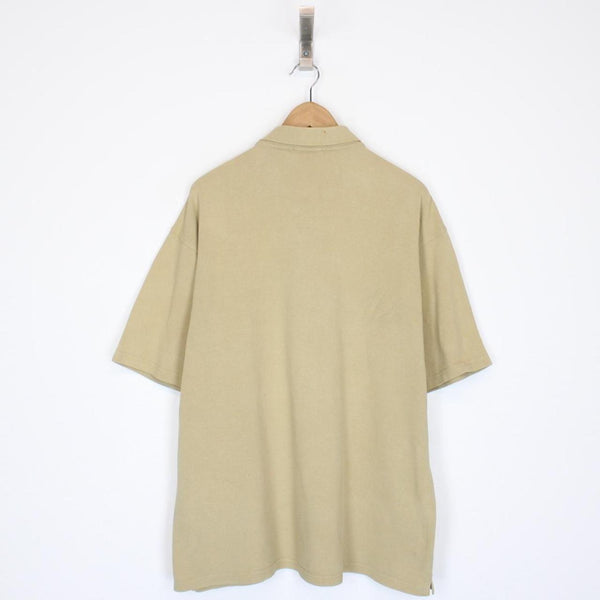 Vintage Burberry London Beige Nova Check Detail Short Sleeve Cotton Polo Shirt