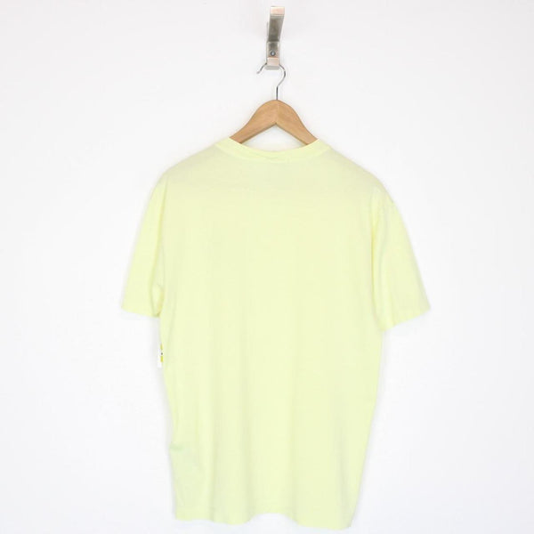 Stone Island SS 2021 Lemon Yellow Short Sleeve Compass Logo Cotton T-Shirt