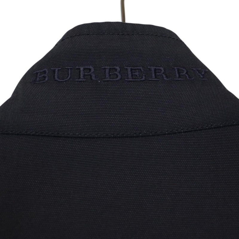 Burberry London Navy Blue Nova Check Nylon Full Zip Vest Jacket