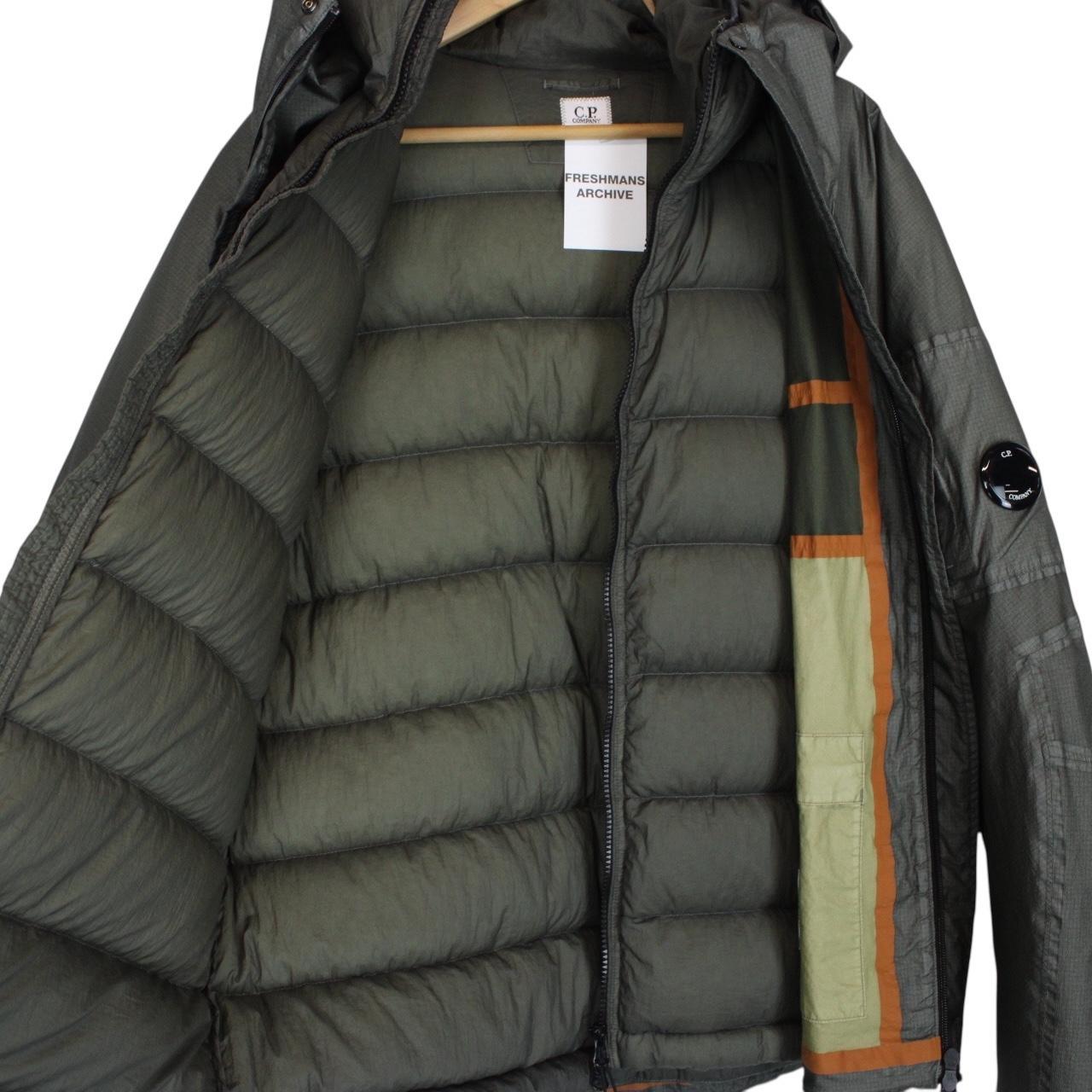 CP Company Khaki Green Goretex Infinium G-Type Hooded Down Lens Jacket