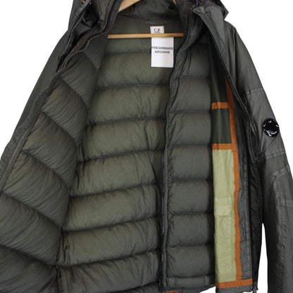 CP Company Khaki Green Goretex Infinium G-Type Hooded Down Lens Jacket