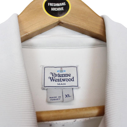 Vivienne Westwood White Short Sleeve Orb Polo Shirt