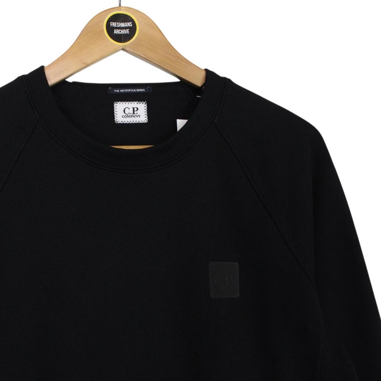 CP Company Black Diagonal Raised Fleece Cotton Sweatshirt