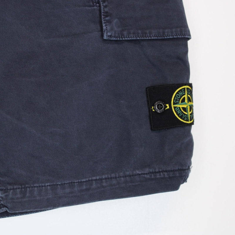 Stone Island 2022 Navy Blue Bermuda Cotton Cargo Shorts