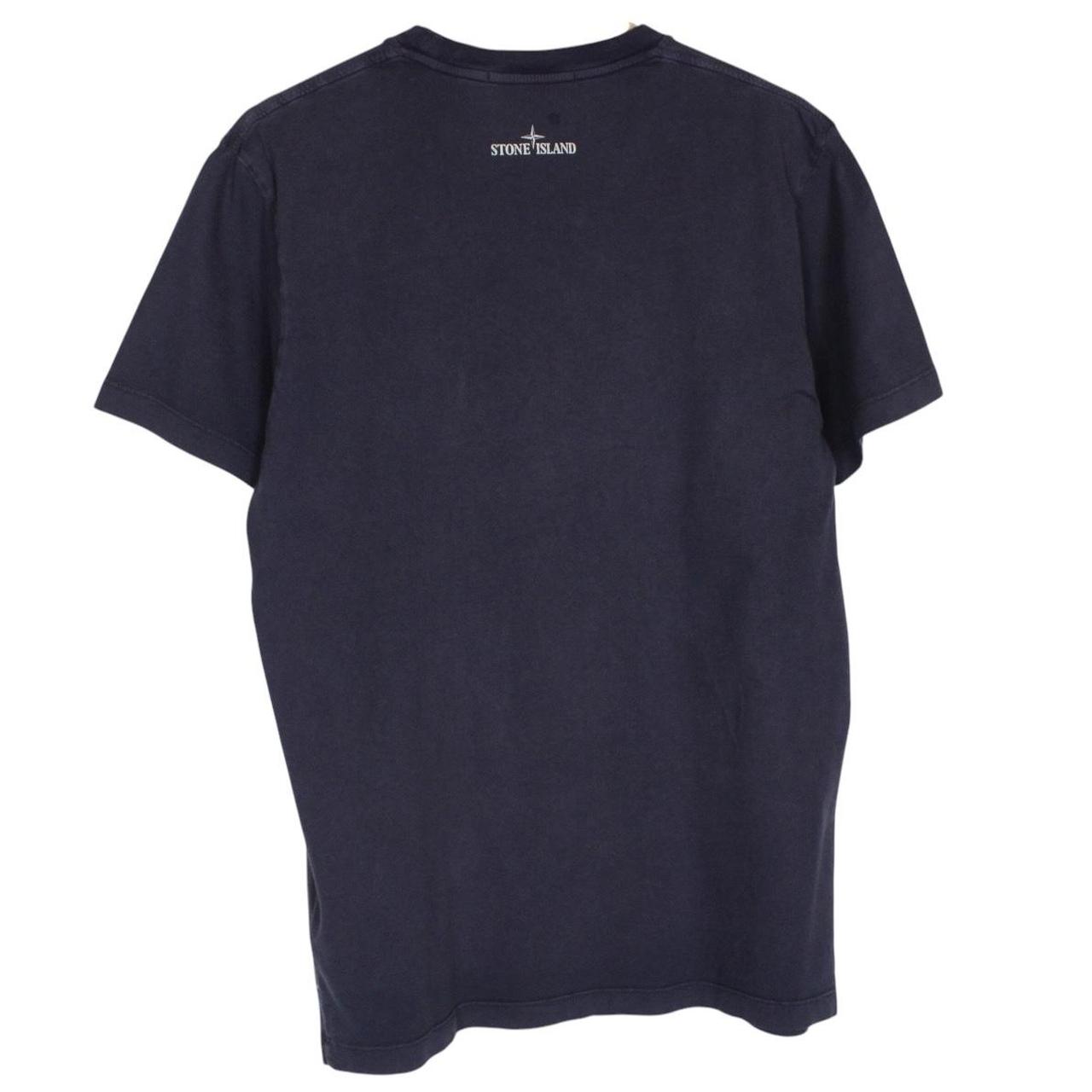Stone Island AW 2016 Navy Blue Short Sleeve Cotton Logo Print T-Shirt