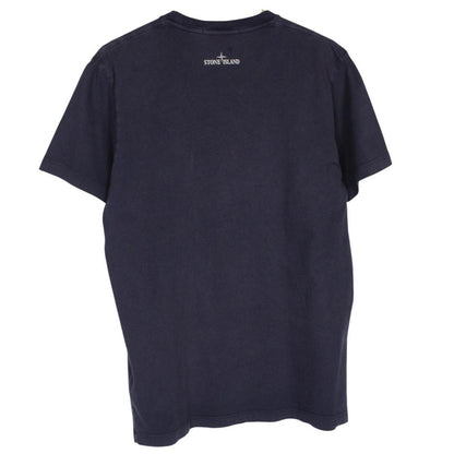 Stone Island AW 2016 Navy Blue Short Sleeve Cotton Logo Print T-Shirt