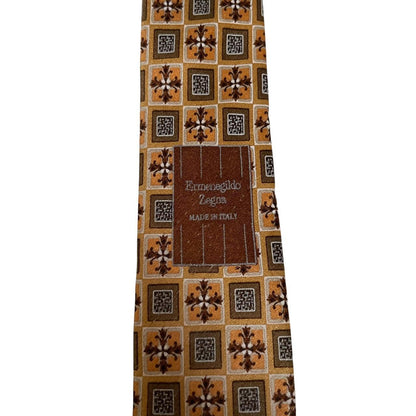 Ermenegildo Zegna Multicoloured Geometric Print Silk Tie