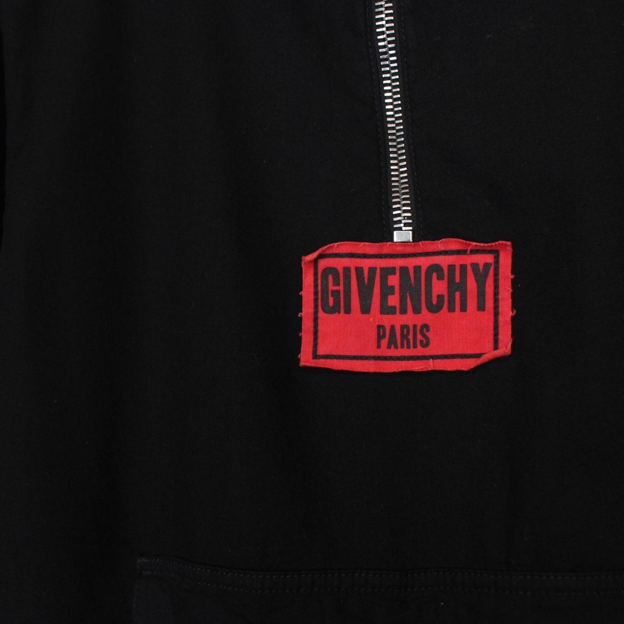 Givenchy Paris Black and Red Box Logo Cotton Smock Jacket